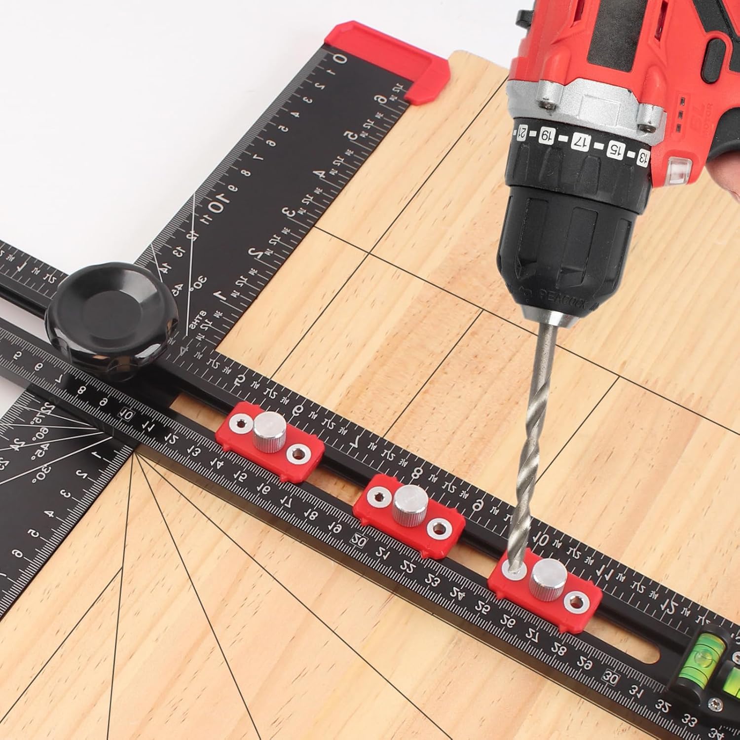 4-in-1 Drilling Positioning Ruler, 16