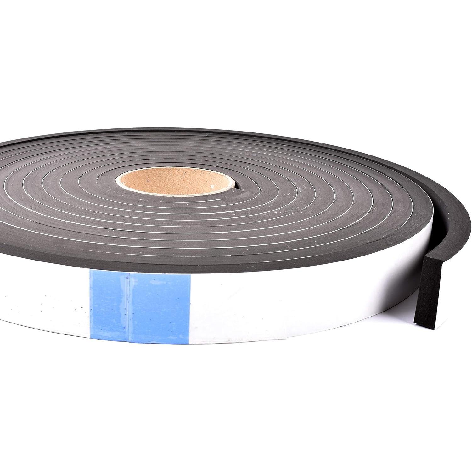 Sponge Neoprene Stripping W/Adhesive 1-1/2in Wide X 1/2in Thick X 25ft Long