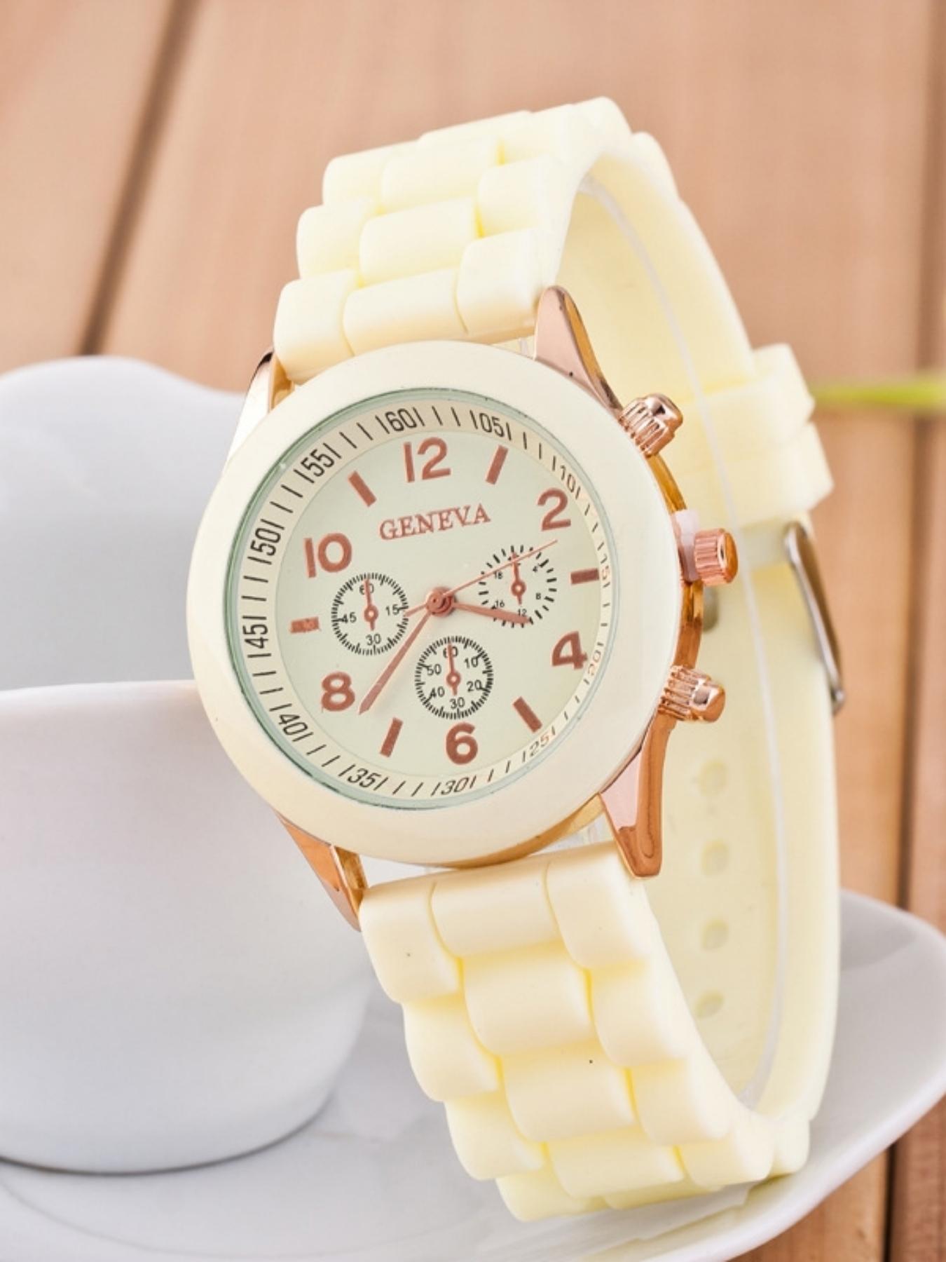 Round Dial Analog Quartz Watch, Fashionable Watch Without Box