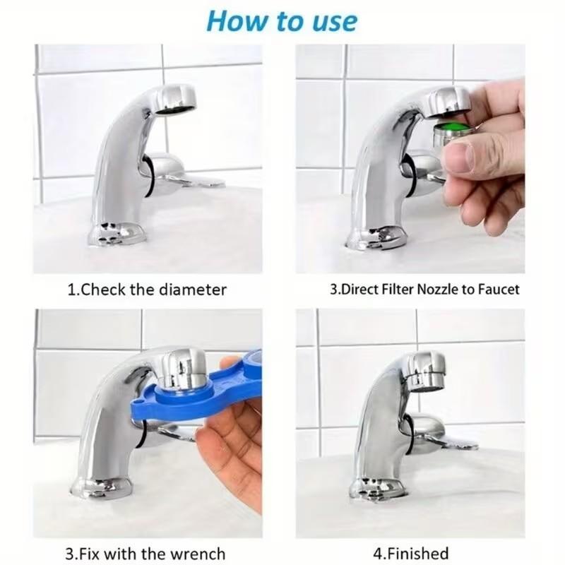 10pcs Water-Saving Faucet Aerators, M24 24mm, Replaceable Filters, Splash-Free & Noise-Reducing, Ideal for Bathroom Taps