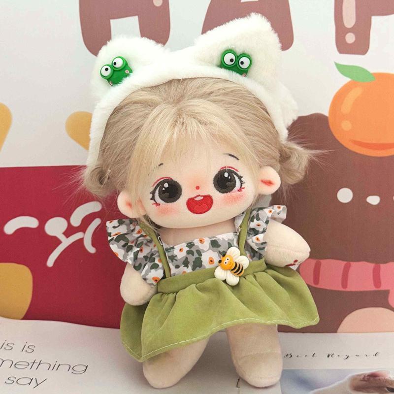 20cm Kawaii Plush Cotton Doll Idol Stuffed Super Star Figure Dolls No Attribute Crying Cotton Doll Can Change Clothes Kids Gift
