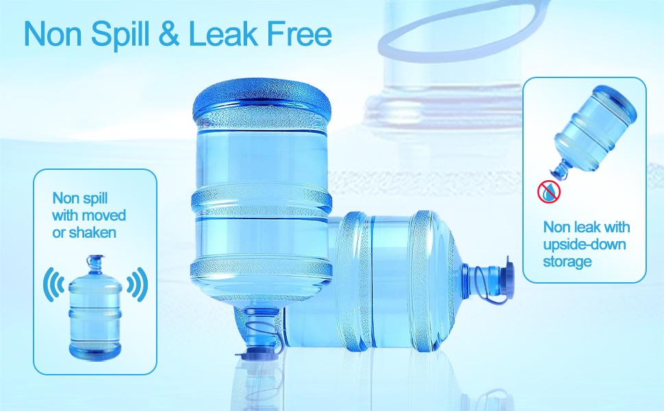 5 PCS 3 & 5 Gallon Water Jug Cap, Upgrade Reusable Replacement Caps, Non Spill Lids for 55mm Water Bottle