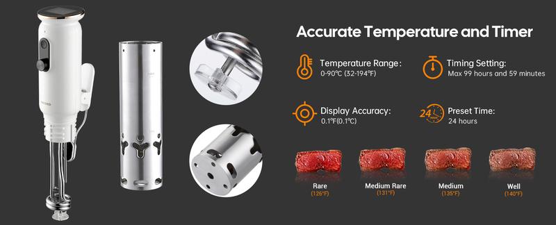 INKBIRD WiFi Sous Vide Machine, 1000 Watts Sous Vide Cooker, 3D Water Circulation Heating,alarm and reservation functions, holiday gifts INKBIRD WiFi Sous Vide Machine, 1000 Watts Sous Vide Cooker, 3D Water Circulation Heating,alarm and reservation functions, holiday gifts