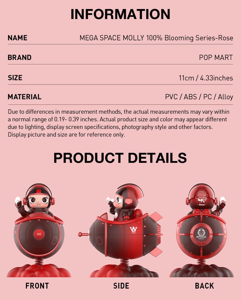 POP MART MEGA SPACE MOLLY 100% Blooming-Rose