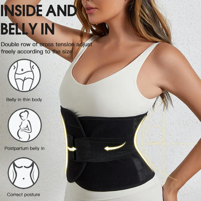 Women Adjustable Velcro Waist Trainer Cincher, Breathable Mesh Tummy Control Waist Shaper, Flexible Compression Body Shaping Belt For Daily And Workout Use