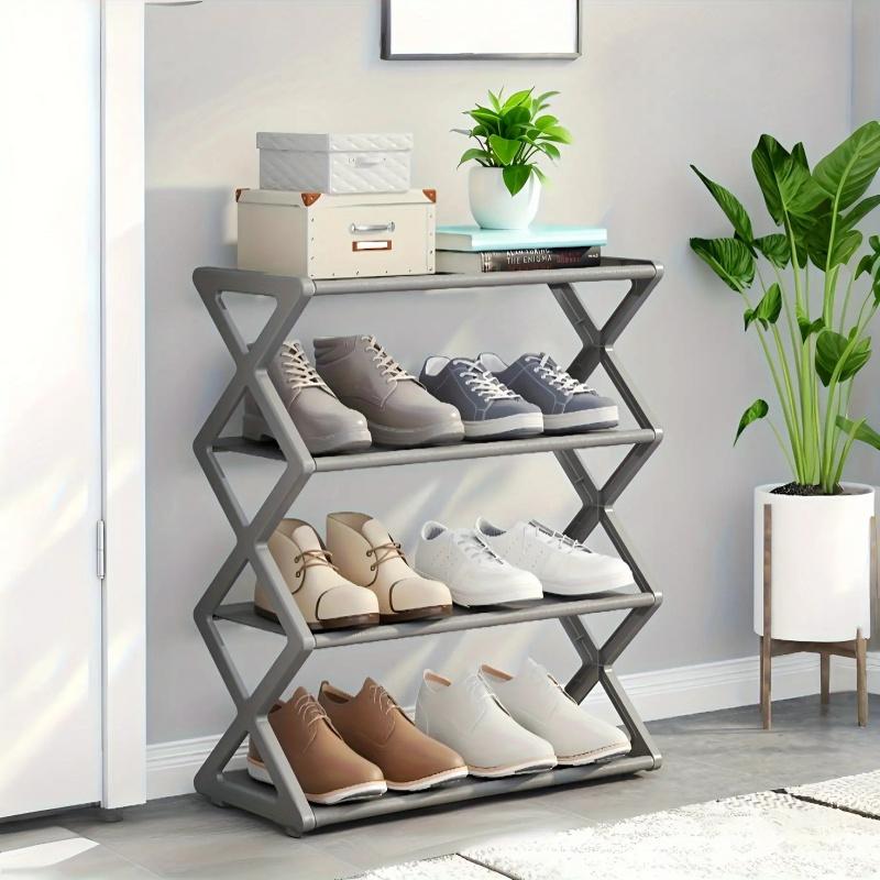 folding shoe rack - No-assembly space-saving storage rack suitable for entryway, wardrobe, kitchen, bathroom, and balcony, Vertical Shoe Rack