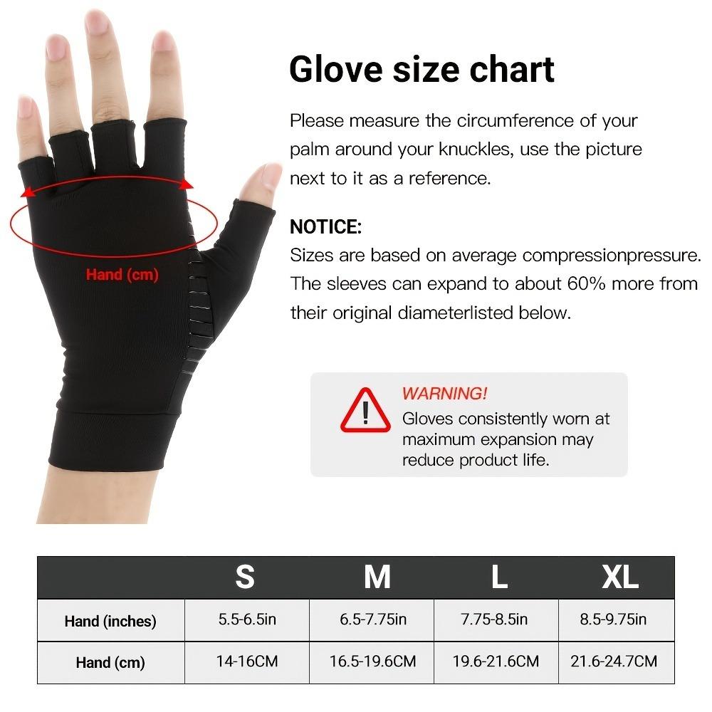 Copper Compression Arthritis Gloves Hand Support Copper Infused Fingerless Design Hand Brace For Carpal Tunnel RSI Rheumatoid Tendonitis Hand Pain Relief Computer Typing Breathable Material