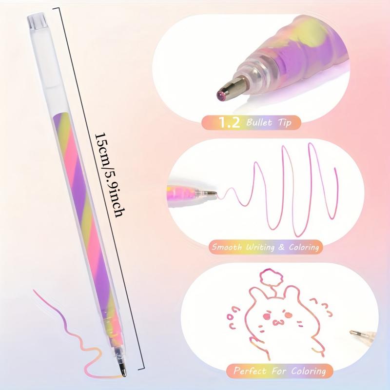 Mixing of 3 Colors Rainbow Gel Pens Color Changing Ballpoint Pen Glitter Pen Set for Adults Coloring Books Drawing Doodling Scrapbooking Notes,Artist Illustrating