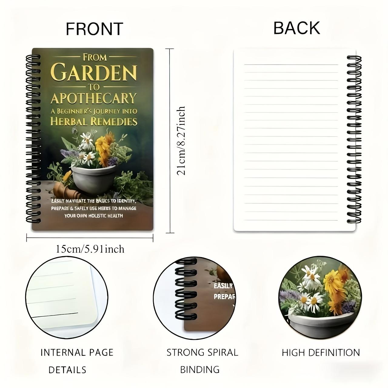 Herbal Formula Notebook - 100 Herbal Recipes, Including Detailed Uses and Properties, 5x8, 3 inches, Perfect for Family Members, Herbal Formula Book, Herbal Formula Guide, Spiral Bound Book, Durable Spiral Binding