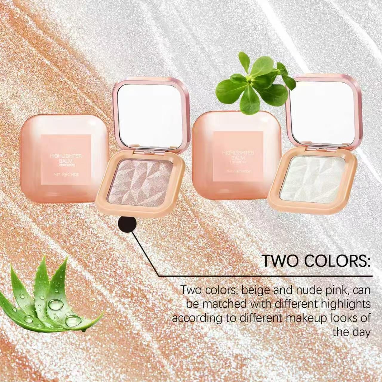 Rainbow Halo Powder Highlighter Palette, Mica-Blend Shimmery Iridescent Face Cosmetic, Nourishing Gentle Care, Radiance-Boosting Face Brightening & Contour Sculpting, Long-Lasting, Multi-Use for Party Makeup, Brightens