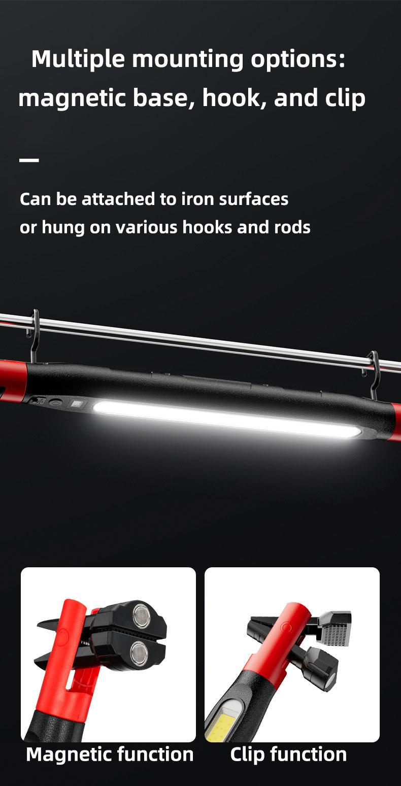 Under Hood Work Light Bar, 3000LM LED Magnetic Light Bar with Hooks, 5200mAh Cordless Rechargeable Hood Light, Single Pack, Ideal for Mechanic, Car Repair & Garage Use
