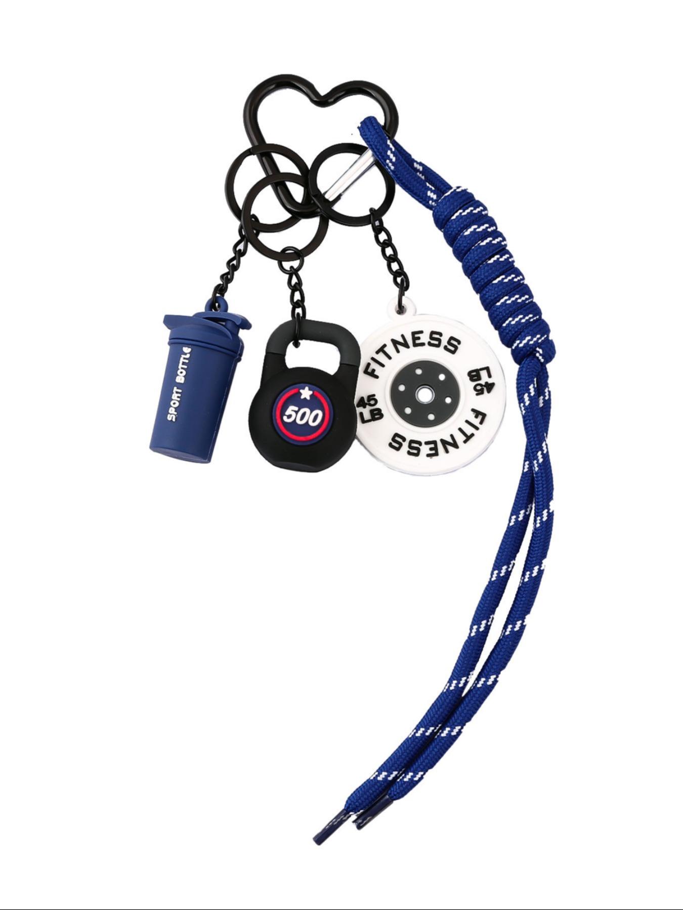 Gym Dumbbell Barbell Kettlebell Keychain, Keychain Wristlet, Fitness Accessory for Gym Bags & Backpacks, Stylish & Functional Design, Perfect Gift for Workout Enthusiasts