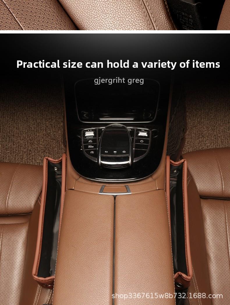 Car Seat Side Storage Box Car Interior Organizer Tray with Non Slip Mat for Phone Wallet Small Items Car Accessories for Auto Vehicles