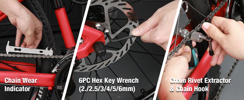 #JumpstartSale DURATECH Bike Repair Kit, Bicycle Tool Kit with Carry Case, Bike Accessories for Repairing Tyres, Brakes, Chains, Pedal, Mountain Bike & Road Bike Maintenance, Great Gift for Men, Women