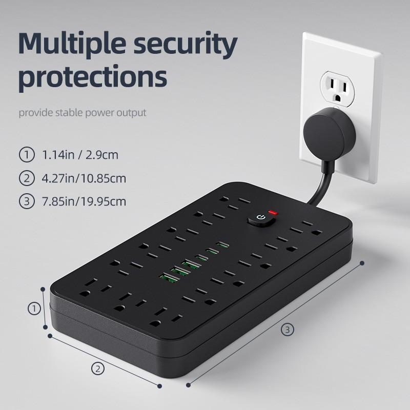 Multi-Functional Home Plug Adapter, Us Outlet Converter with 3 USB and 3 Type-C Ports, Office Travel Socket, Usa Canada Mexico Power Strip