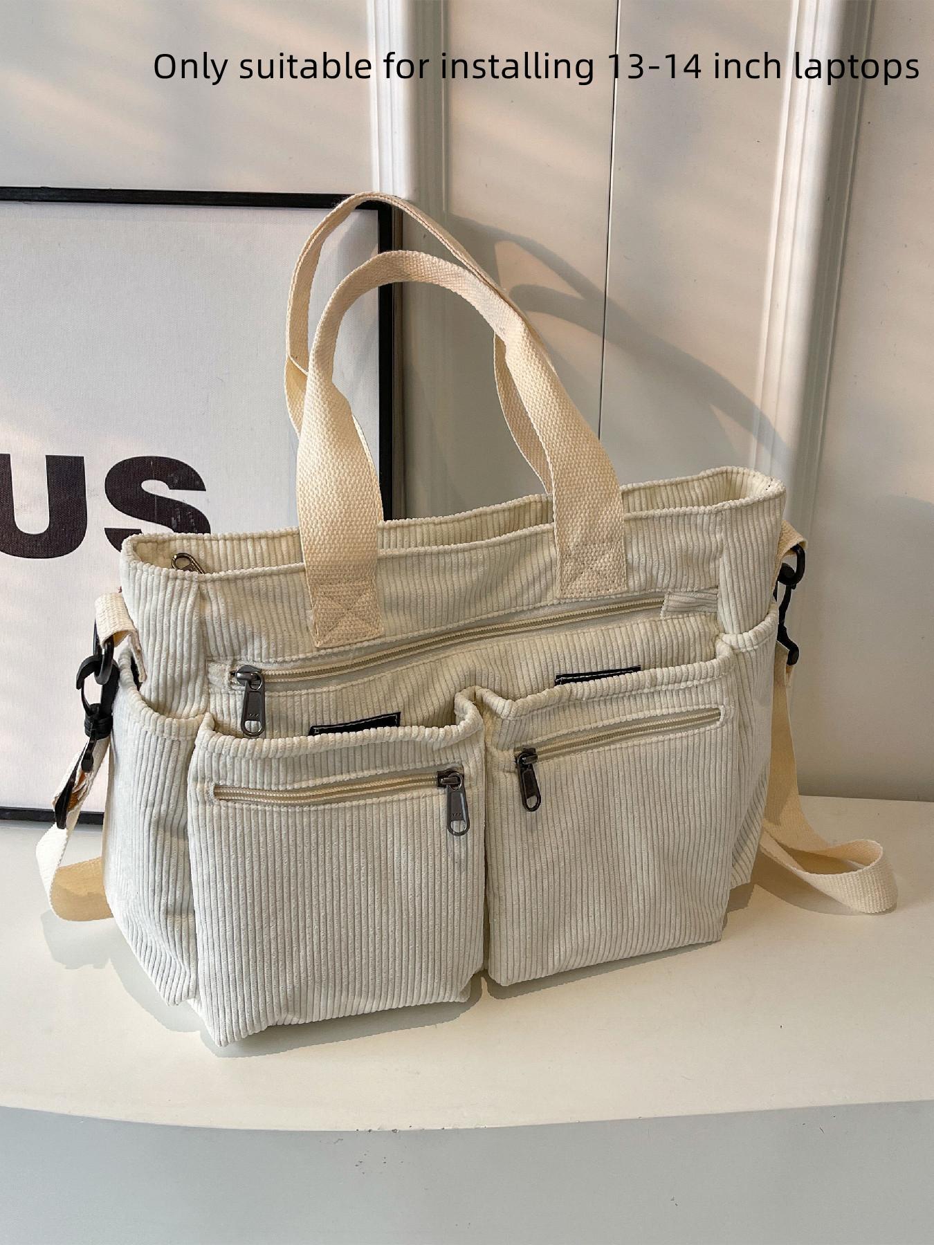 25 fall&winter Women's Casual Solid Color Zipper Crossbody Bag, Large Capacity Multi-pocket Design Portable Shoulder Bag for Daily Used, Girl Fashionable Shopping Bag