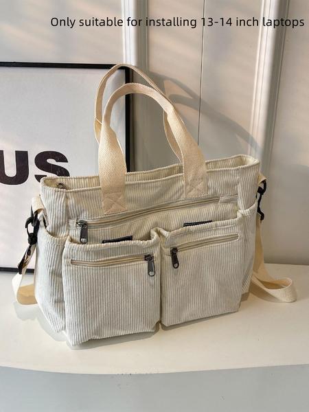 25 fall&winter Women's Casual Solid Color Zipper Crossbody Bag, Large Capacity Multi-pocket Design Adjustable Crossbody Shoulder Portable Shoulder Bag for Daily Used, Girl Fashionable Shopping Bag