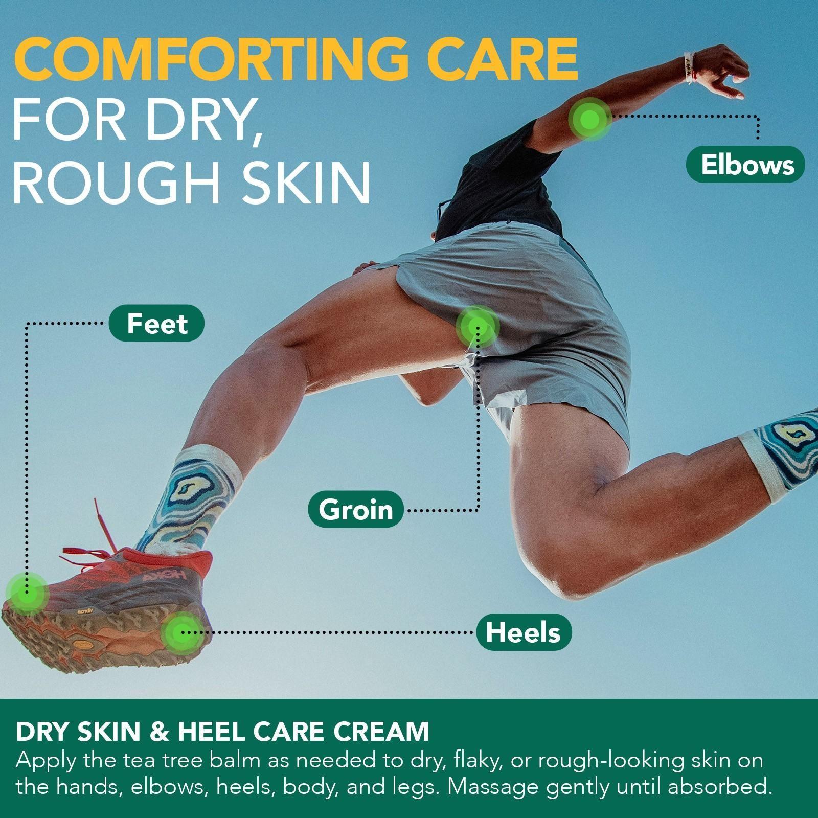 ELAIMEI Multi-Purpose Tea Tree Oil Balm, suitable for sensitive skin, soothes skin issues caused by dryness, provides rapid relief, moisturizes dry skin, and offers long-lasting hydration