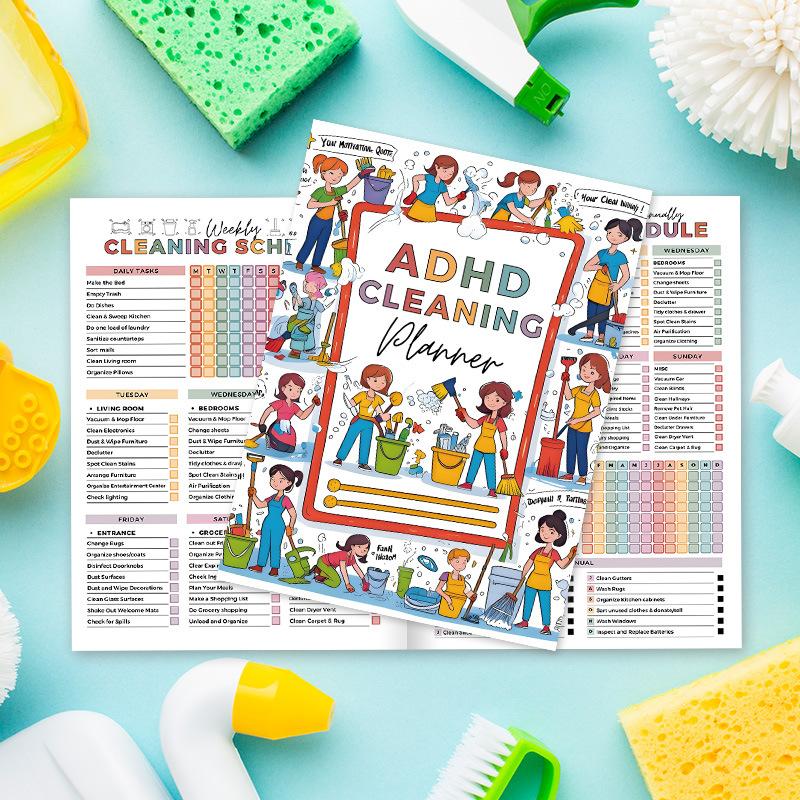 Household Daily Cleaning Schedule Planner, Cleaning Tasks Planner, 1 Count Cleaning Checklist Schedule Notebook, Cleaning Planner Notebook, Cleaning Routine, Office Stationery & Supplies #GLOBAL PICKS