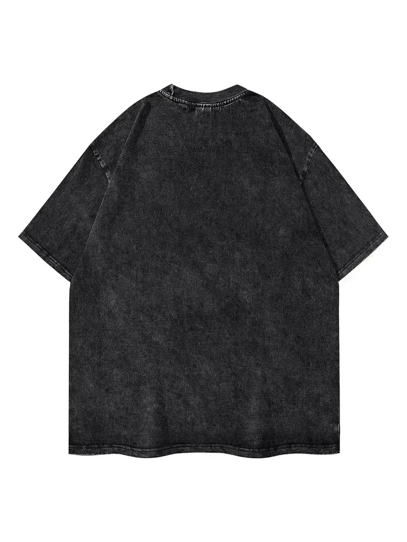 Men's Vintage Washed Brooklyn Ny Print Loose T-Shirt, Retro New York Street Style, Casual Short Sleeve, Daily Wear Top