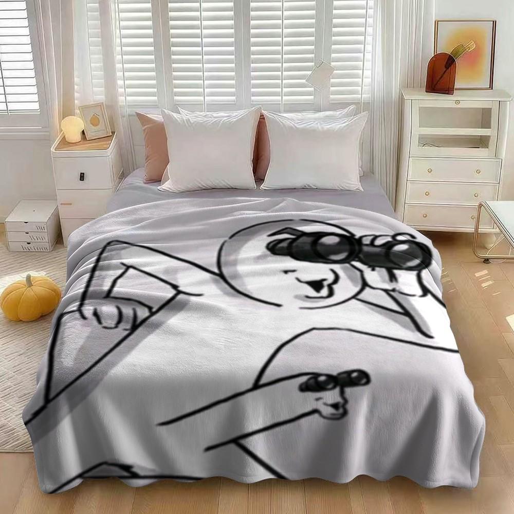 Funny Pattern Print Blanket, Flannel Series Bedding, Dormitory Blanket, Nap Blanket, Car Blanket, Office Blanket, Air Conditioning Blanket
