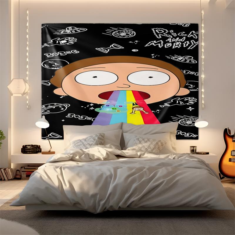 Rick And Morty Patterned Tapestries, Fashionable Room Flags, Unique Wall Art In The Living Room And Bedroom, Very Special Gifts