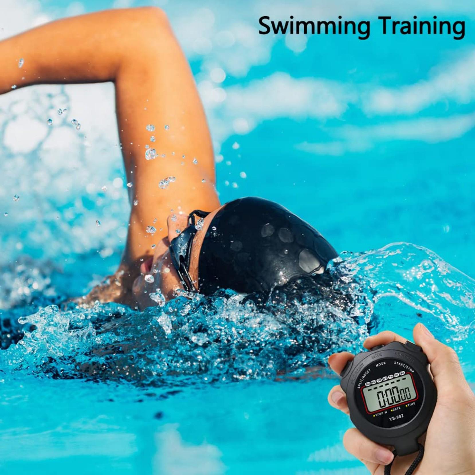 Digital Stopwatch Timer YS-802 with Large Display Clock Calendar Alarm for Sports Coaches Swimming Running Laser Tuned Accuracy