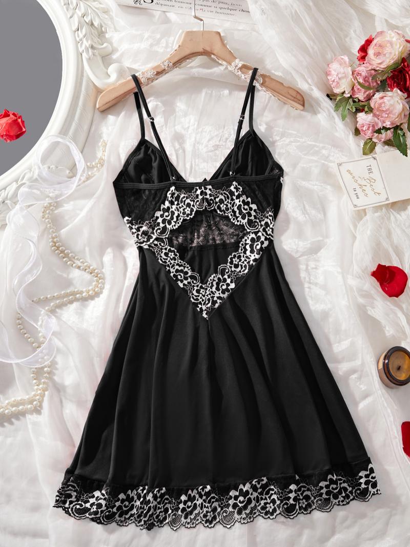 Women's Lace Cami, Sexy Adjustable Spaghetti Strap Nightgown, Ladies Sleepwear for Summer, Strap Chemise Nightgown