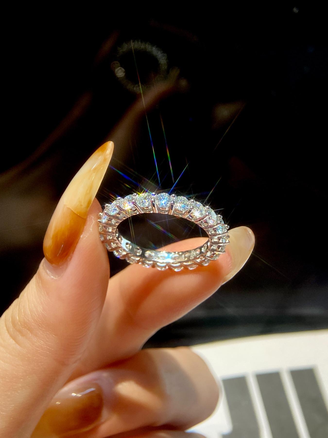 S925 Sterling Silver Fashion Artificial Zirconia Ring, Stackable Ring, Fashion Jewelry for Party, Daily Clothing Decor, Trendy All-match & Exquisite Jewelry for Birthday Gift