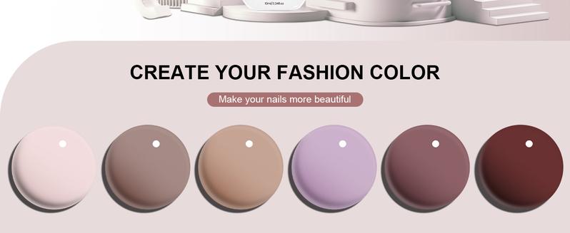 JODSONE 2026 New Upgraded Version 10ml Nude Pink Gel Nail Polish Set 6Colors Fast Drying & Long Lasting Neutral Brown Red Purple Nail Polish Lacquer Glossy Art for Nail and Salon Need U V Lamp