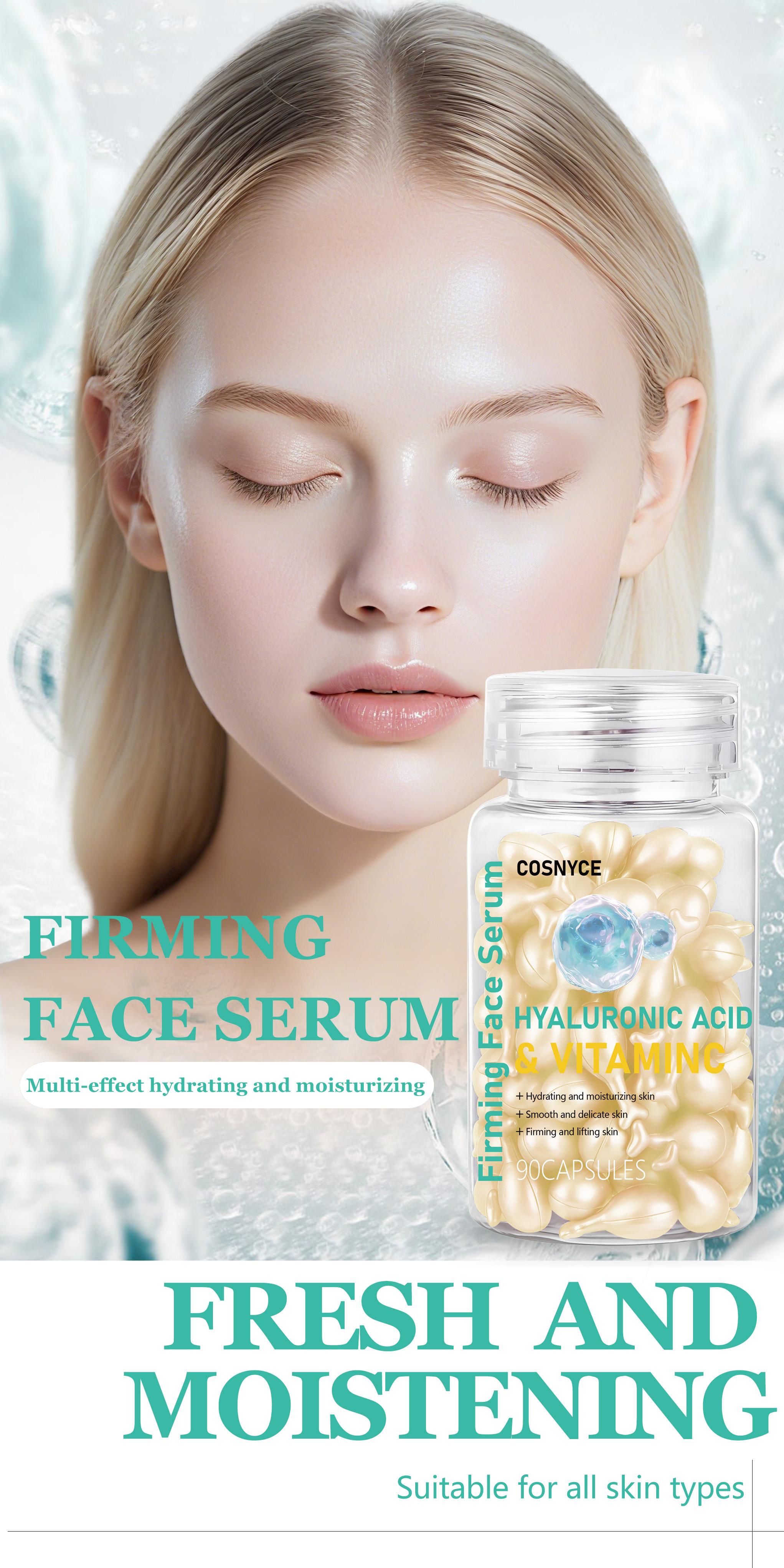 Cosnyce Firming Face Serum, Hyaluronic Acid, Ascorbic Acid, Glycerin, Moisturizing, Skin Care, Hydrating, Tightening