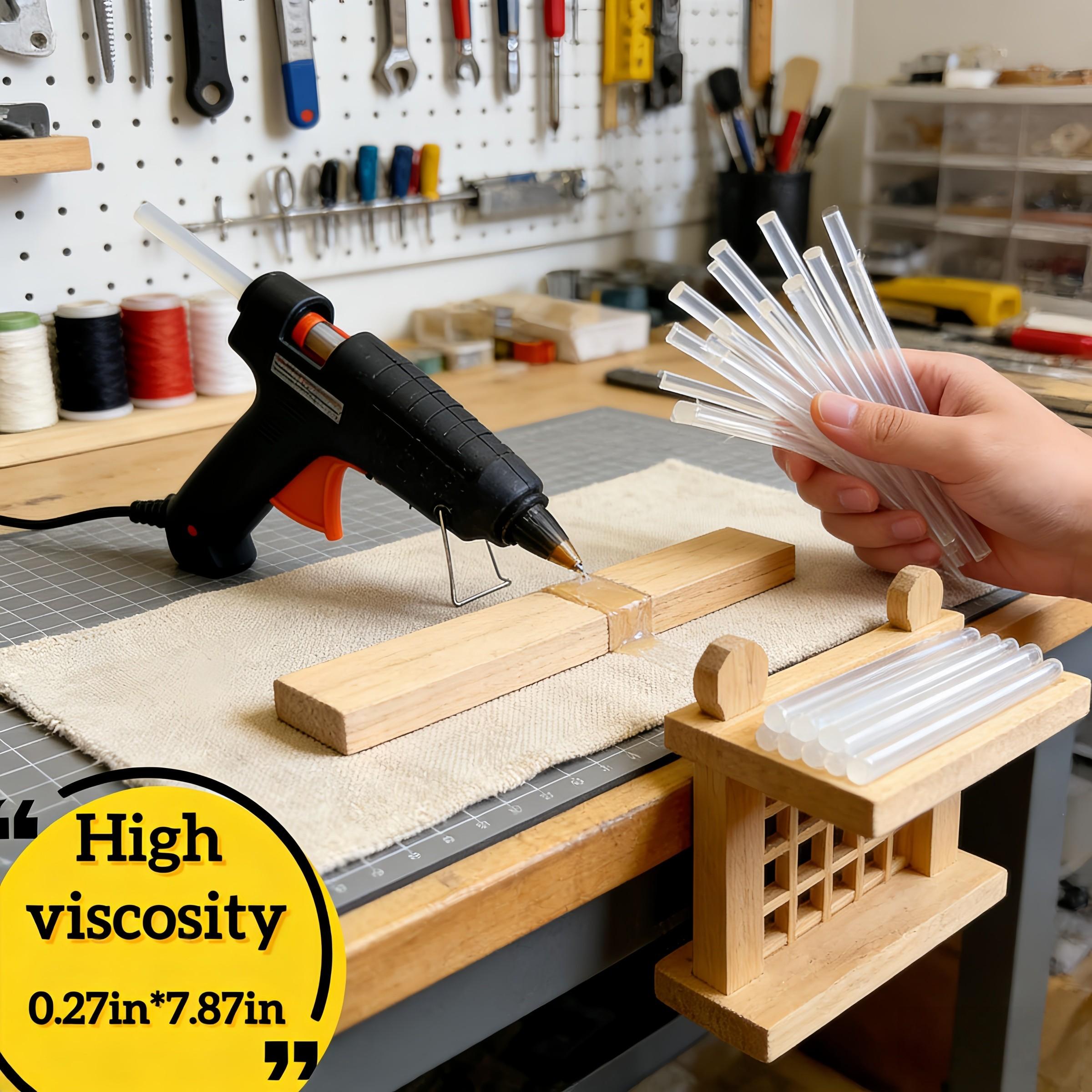 50pcs Super Sticky High Transparency Crystal Hot Melt Rods, 7mm X 200mm, Compatible with Most Hot Glue Guns, DIY Crafts, Repair Tools