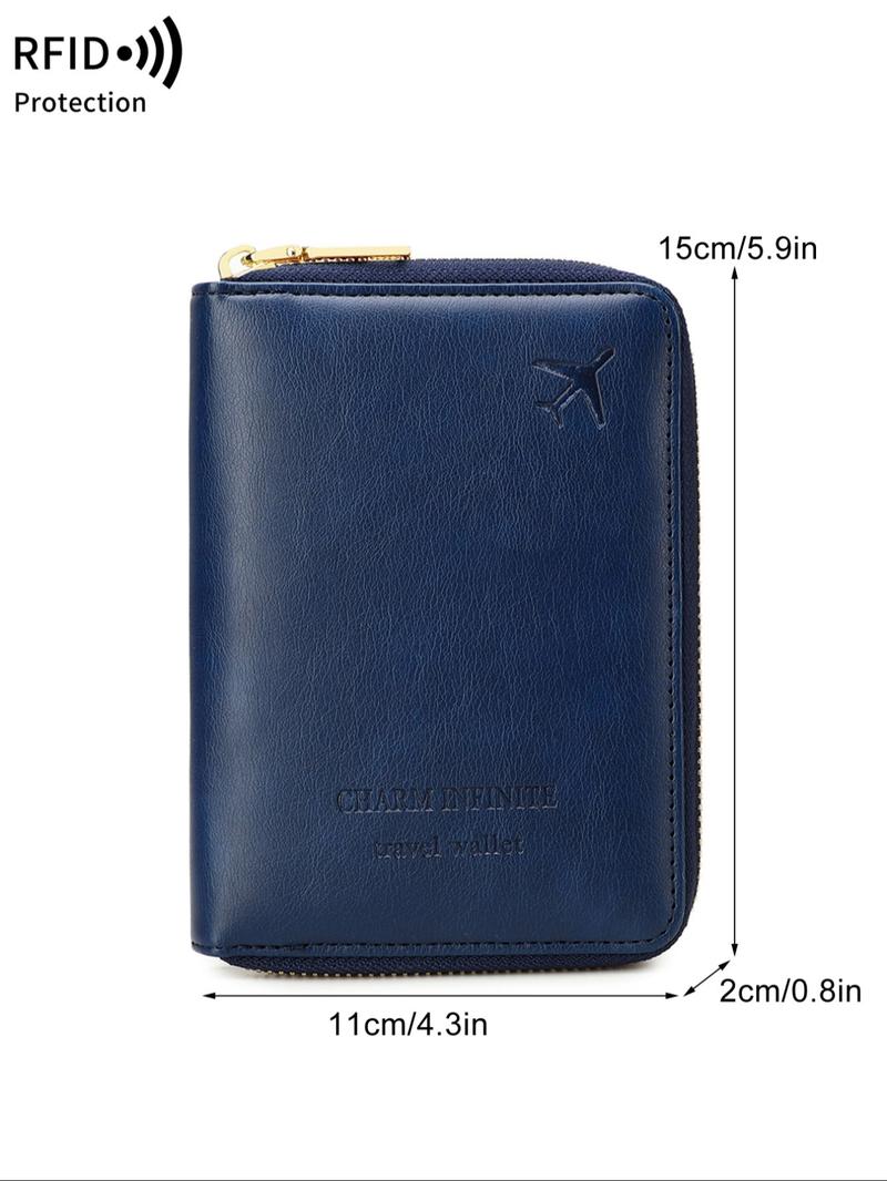 Simple Plain Color Passport Holder with Card Slots, Rfid Protection Multi-functional Passport Protective Cover, Casual Durable  Travel Wallet for Women & Men, Travel Document Holder, Card Organizer, Travel Essentials