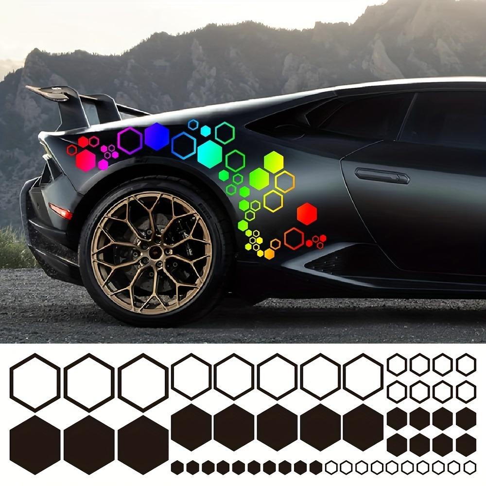 1PCS Universal Car Body Decal Sticker, Honeycomb Pattern Waistline Wrap, Easy DIY Auto Decoration, Durable Vinyl Material, Car Decals