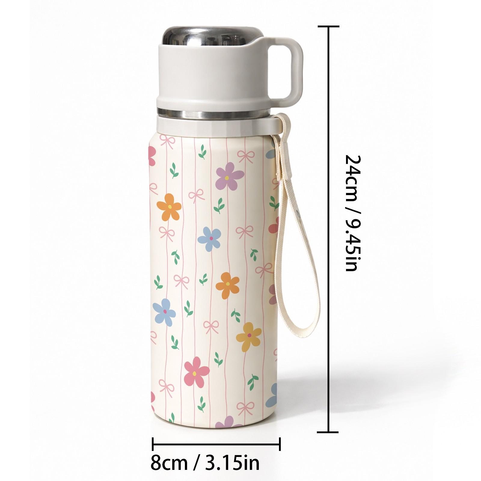 1 Pc Insulated Mug, 600ml Thermal Cup, Double Wall Vacuum Cup, Leak Proof Skinny Tumbler With Handle And Strap, 24 Hours Hot 48 Hours Cold, Portable Travel Mug For Coffee Tea Juice, Gift For Women Men Holiday Daily Use