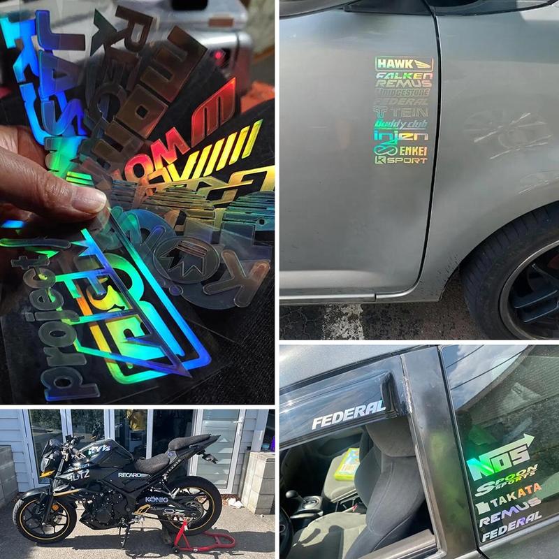 20pcs Racing Sponsor Style Stickers Set Reflective Waterproof Car Window Body Decorative Vinyl Decals for JDM Style Sticker For Cars