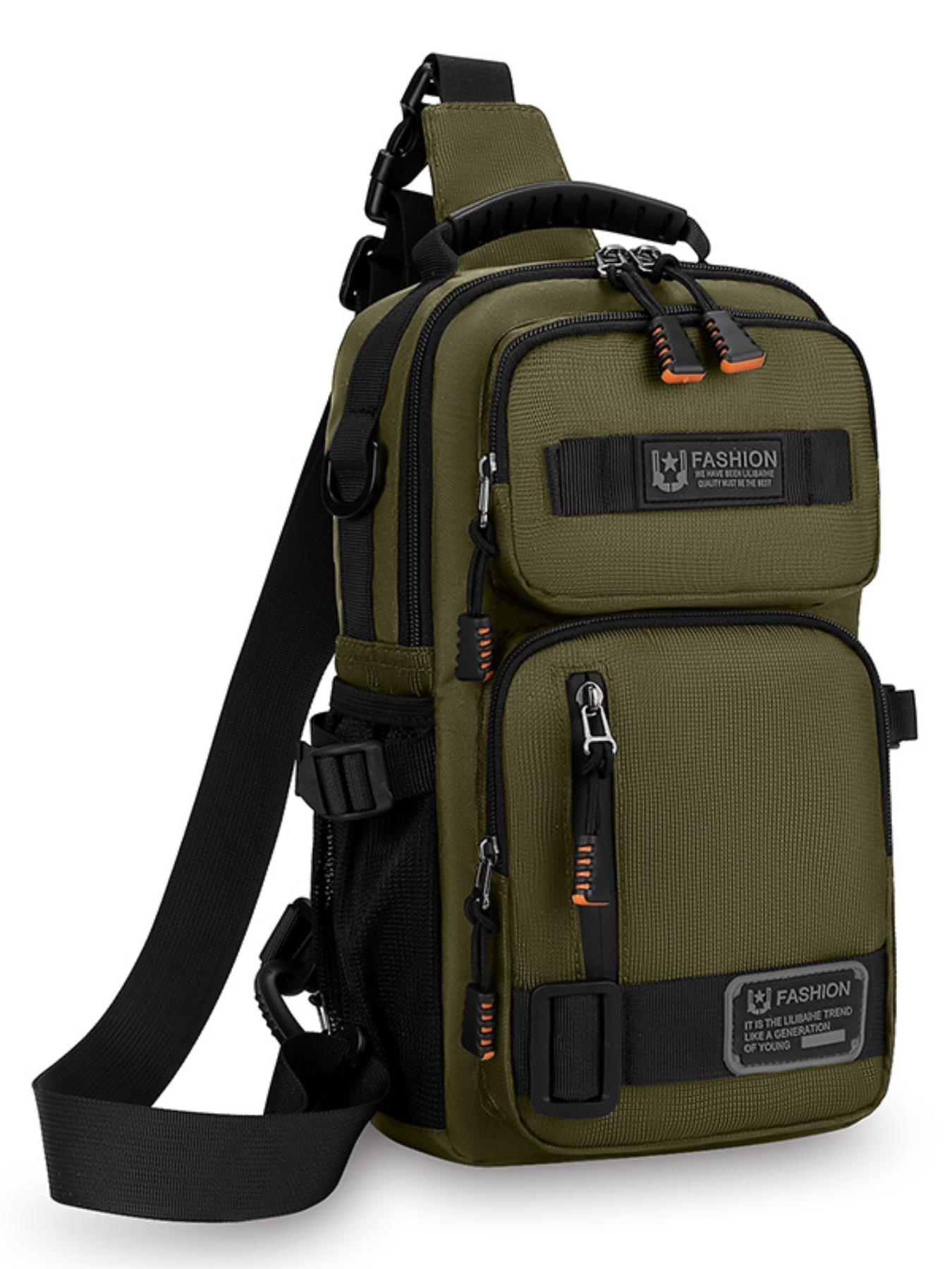 Men's Large Capacity Multi-Pocket Chest Bag, Fashionable Single
