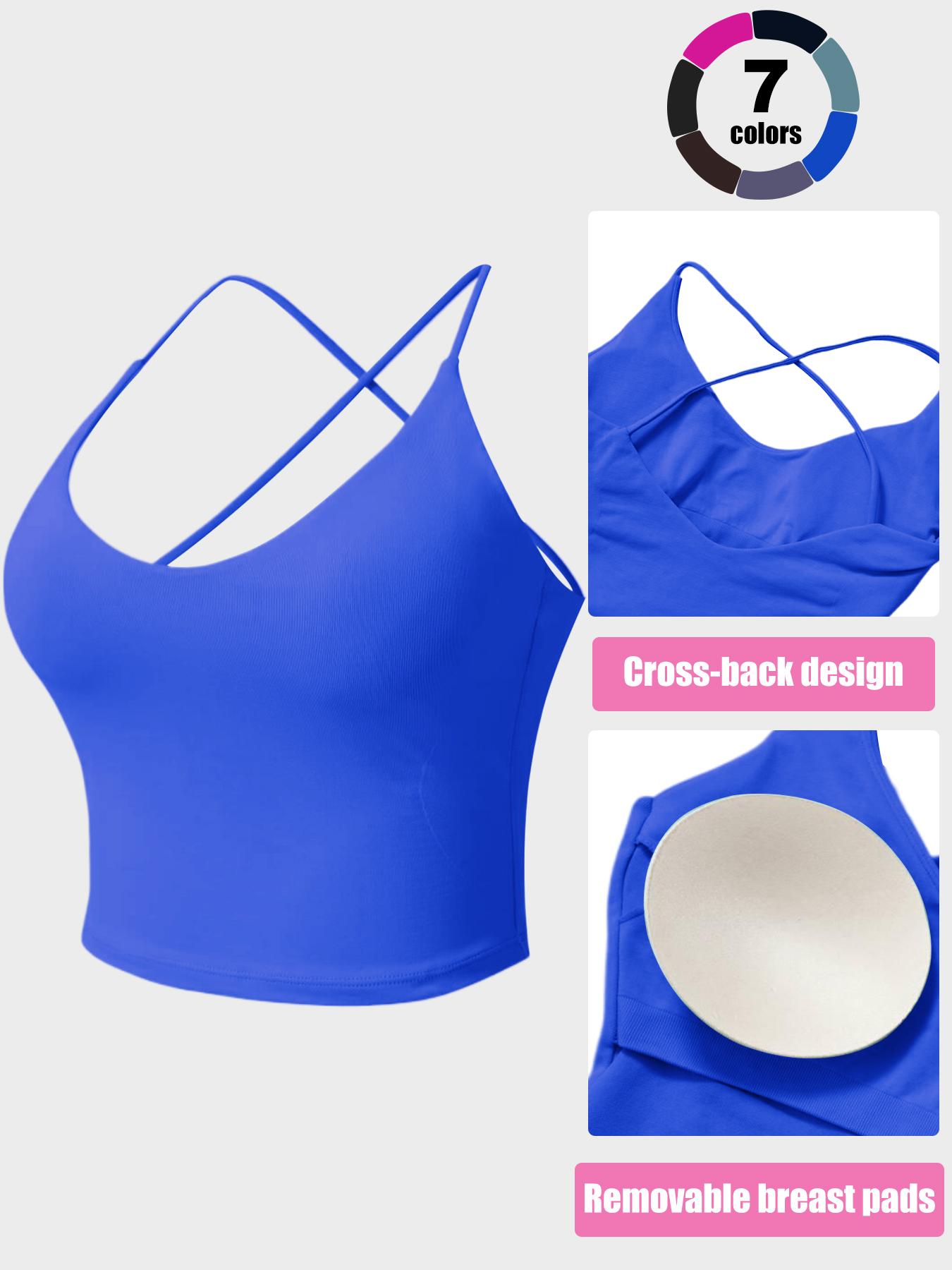 Women's High-Stretch Backless Cross-Back Seamless Tank Top Fitness Yoga Sports Bra Quick-Dry Running Spaghetti Strap Backless Cross-Back Sexy Training Top With Padded Cups Cross-Back Straps Oversized Backless Nude-Effect Sports Bra Yoga Workout Activewear