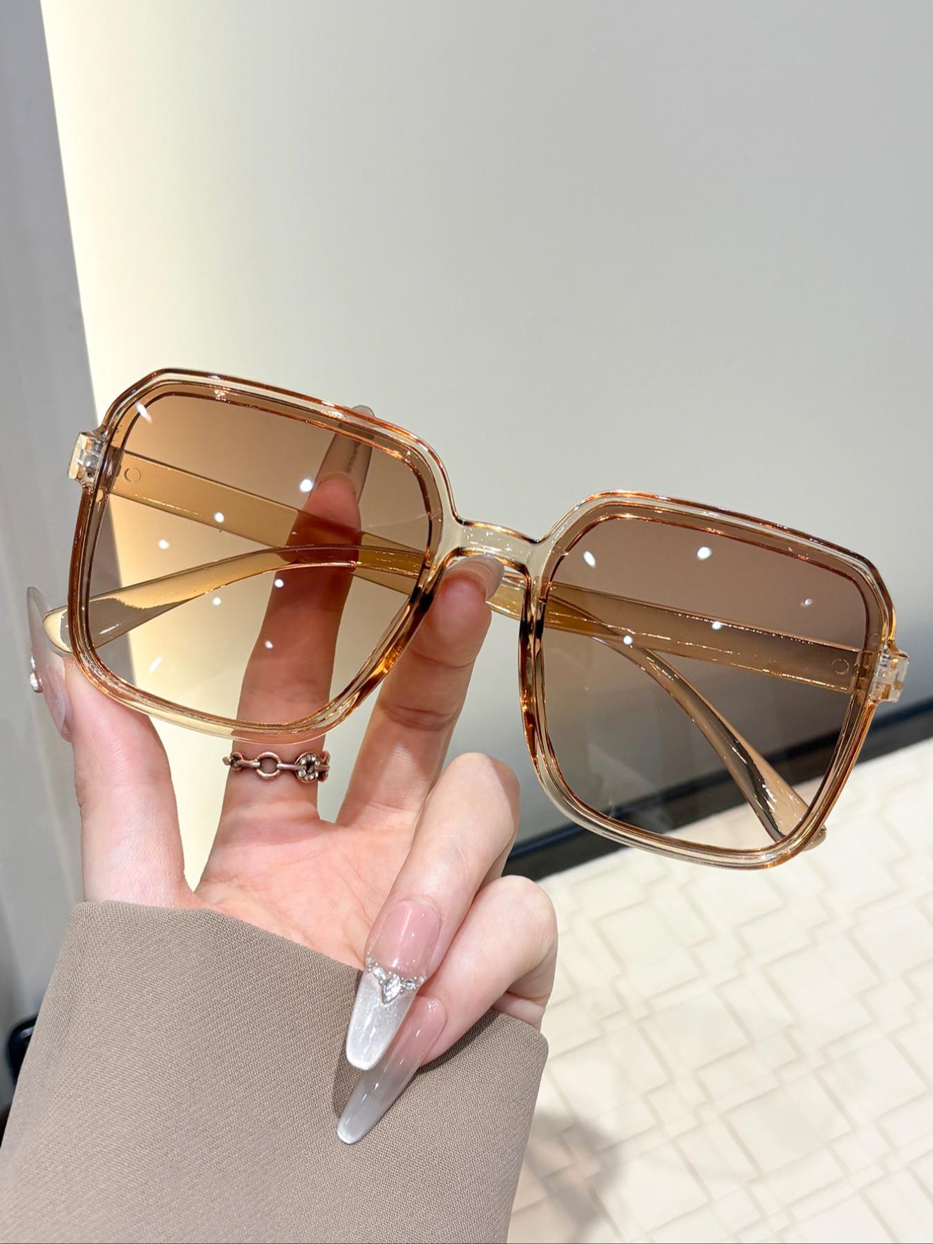 Classic Square Women's Sunglasses, Trendy Casual Sunglasses, Perfect for Afternoon Tea Parties, Beach Vacations, Date, Stylish Eyewear Accessories