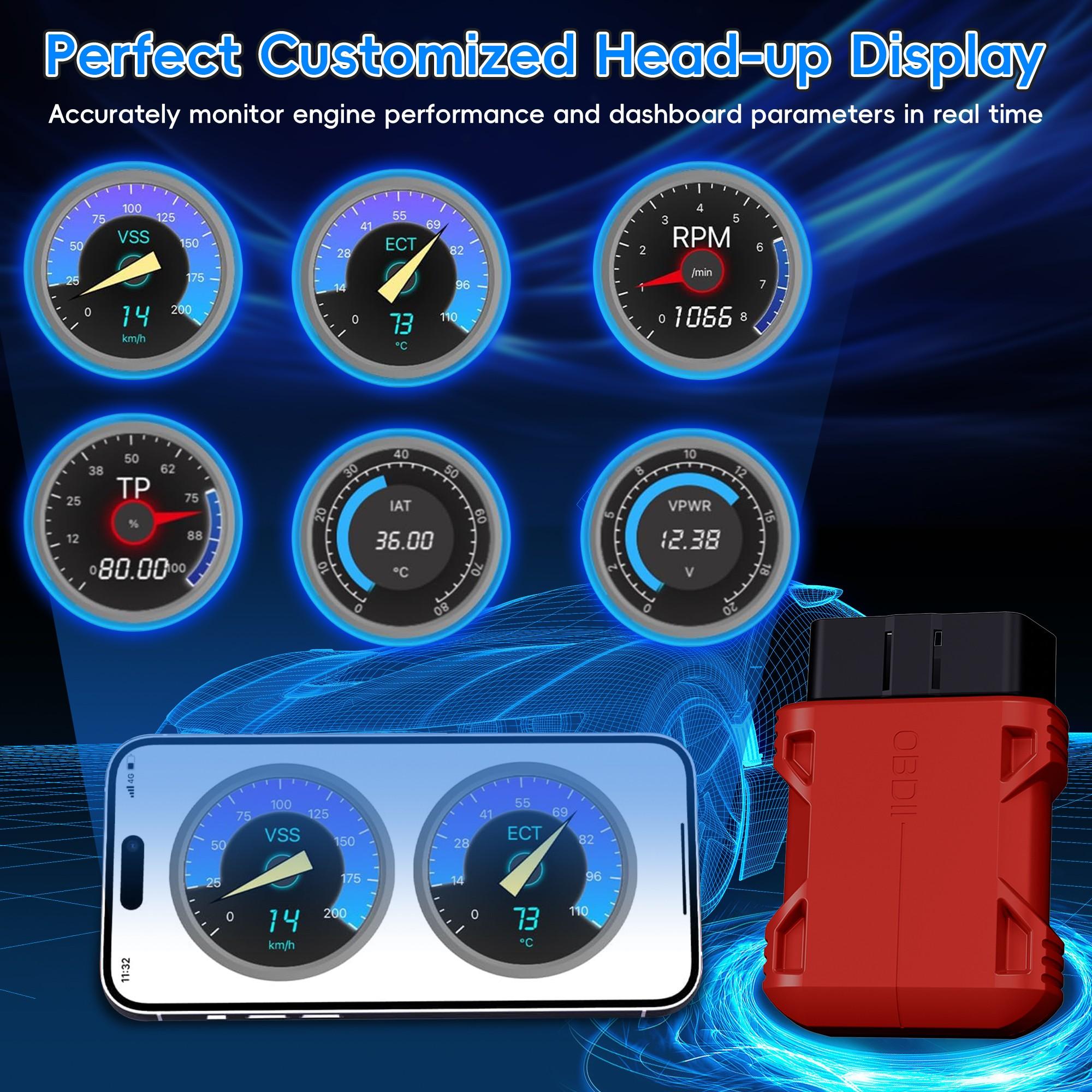 Bluetooth-compatible Obd2 Scanner, Enhanced Wireless Car Fault Code Reader, Automatic Scan Tool, Battery Test, Elm327 Obd2 Diagnostic Scanner