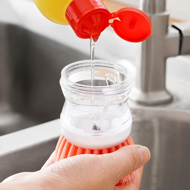 Automatic liquid adding brush for room washing and pot washing, multifunctional hydraulic dishwashing and cleaning brush for household use, oil stain remover, Scrubber Cleaning, Multipurpose Cleaning Tool, Home Cleaning Tool