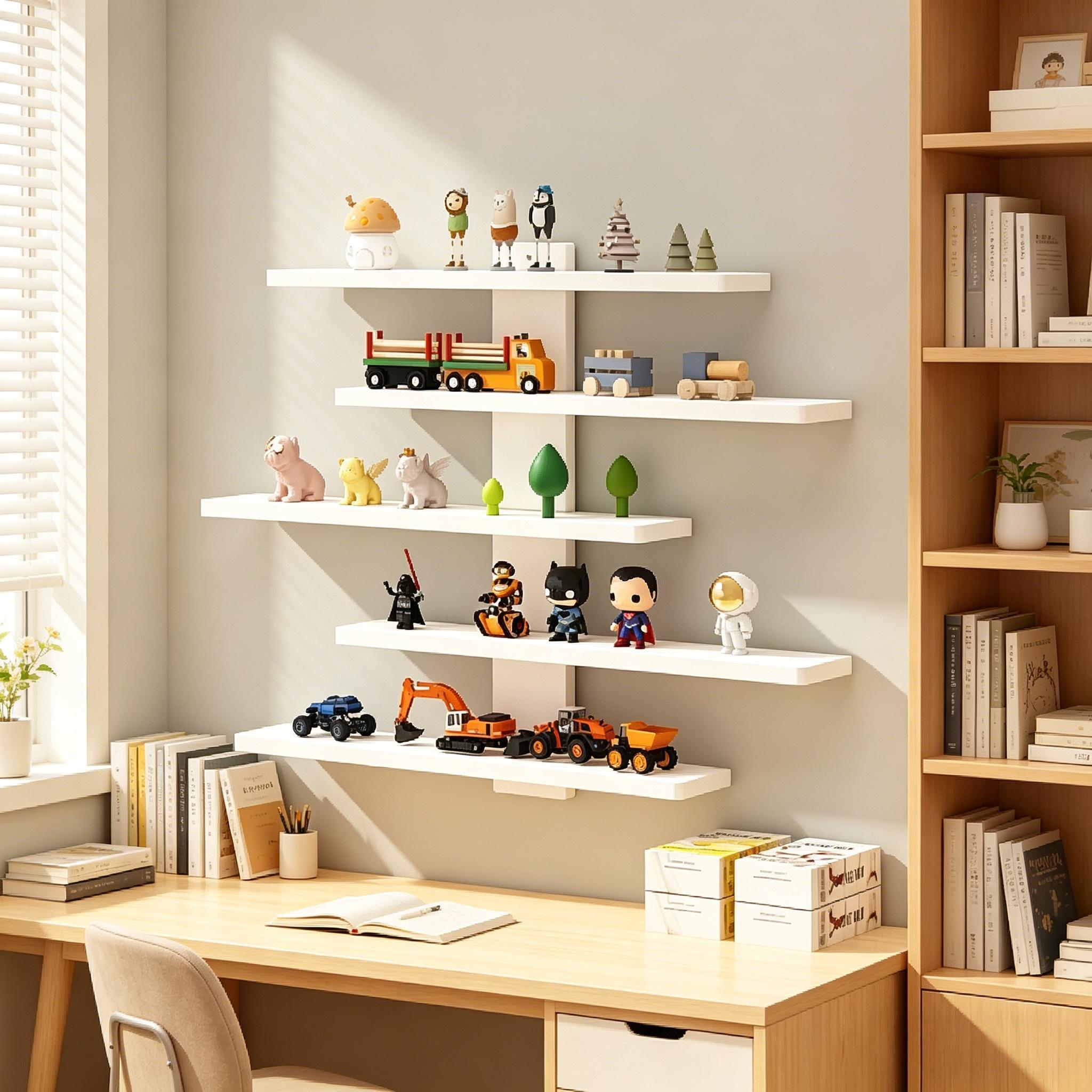 Wall-Mounted Display Cabinet, Multi-Layer Vertical Design, No Drilling, Easy Installation, Transparent Acrylic, Toy Collection Organizer