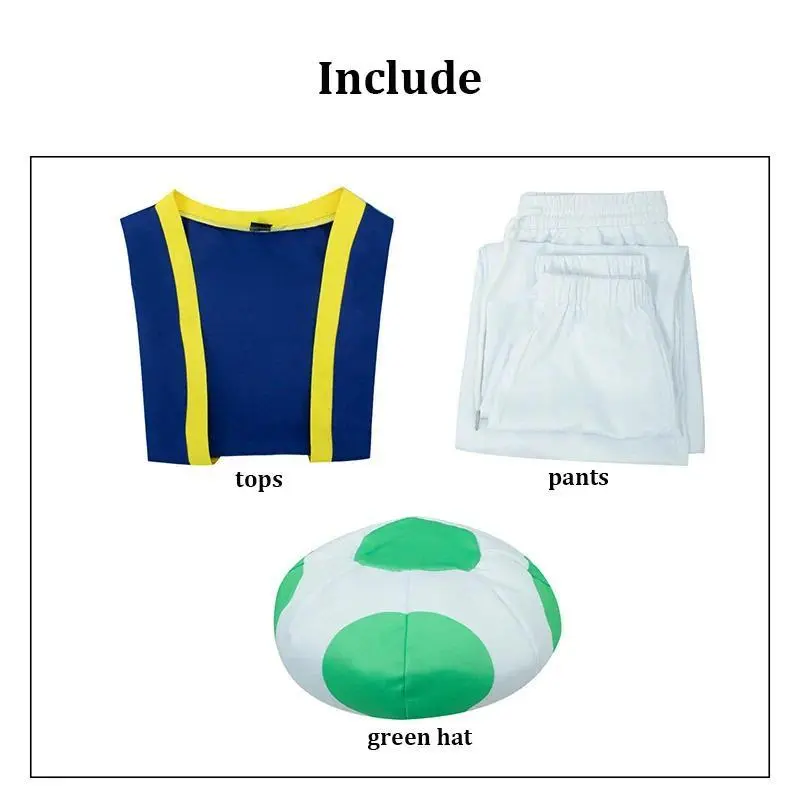 Adult Costume Vest Pants Halloween Carnival Party Suits Kinopio Toad Cosplay Hat Game Bros 2 Roleplay Fantasia Outfits