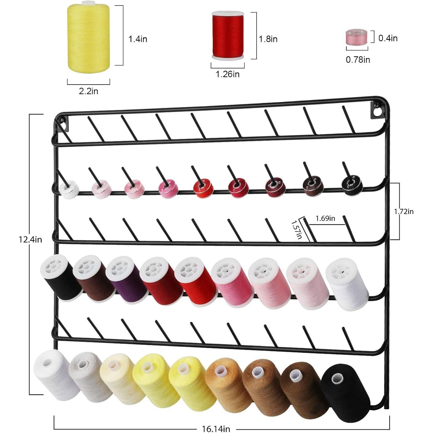 Thread Holder Wall 2 Pack 54 Spools Thread Rack Wall Mount Embroidery Spool Thread Organizer Metal Sewing Thread Organizer with Tools for Quilting Thread Holder Wall 2 Pack 54 Spools Thread Rack Wall Mount Embroidery Spool Thread Organizer Metal Sewing Thread Organizer with Tools for Quilting