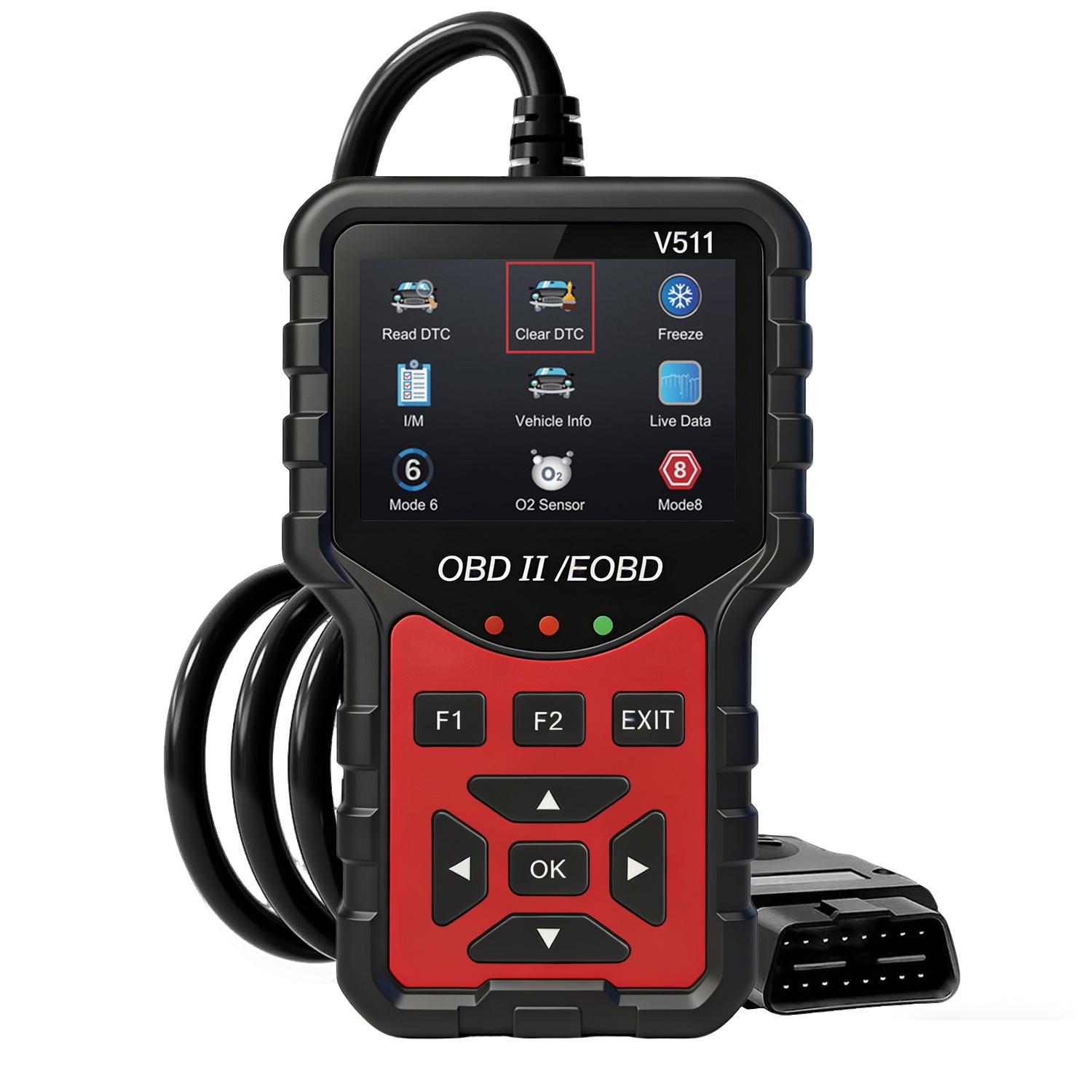 Professional Obd2 Scanner, Enhanced Engine Fault Code Reader and Reset Tool, Advanced Obdii/eobd Car Diagnostic Scan for Mode 6/mode 8 Vehicles