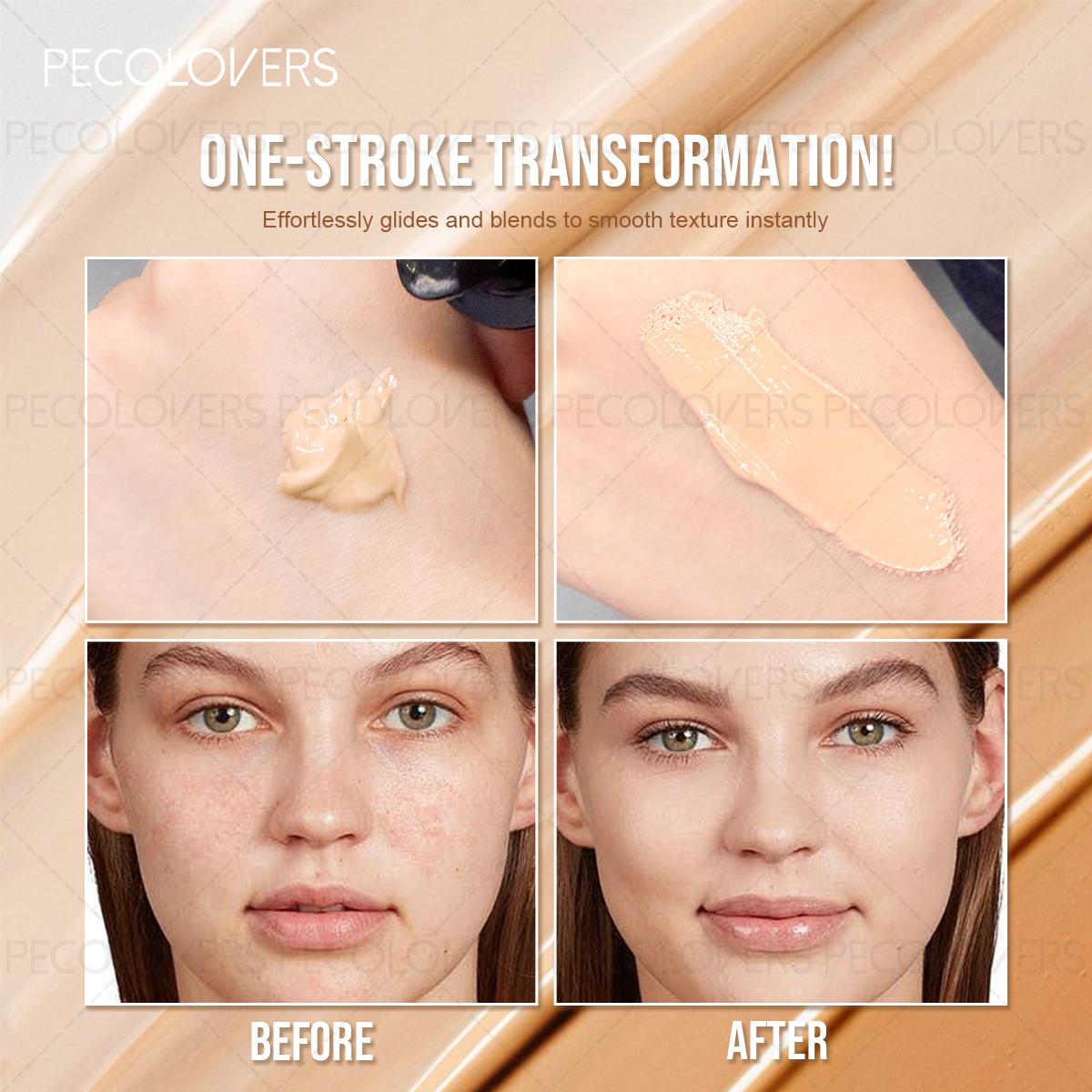 2pcs/set Full Coverage Foundation & 3-Color Concealer Palette - Moisturizing Face Foundation Cream Waterproof Long Lasting Oil Control Full Coverage Pores Dark Circles Face Base Brighten Wheat Tone Liquid Foundation