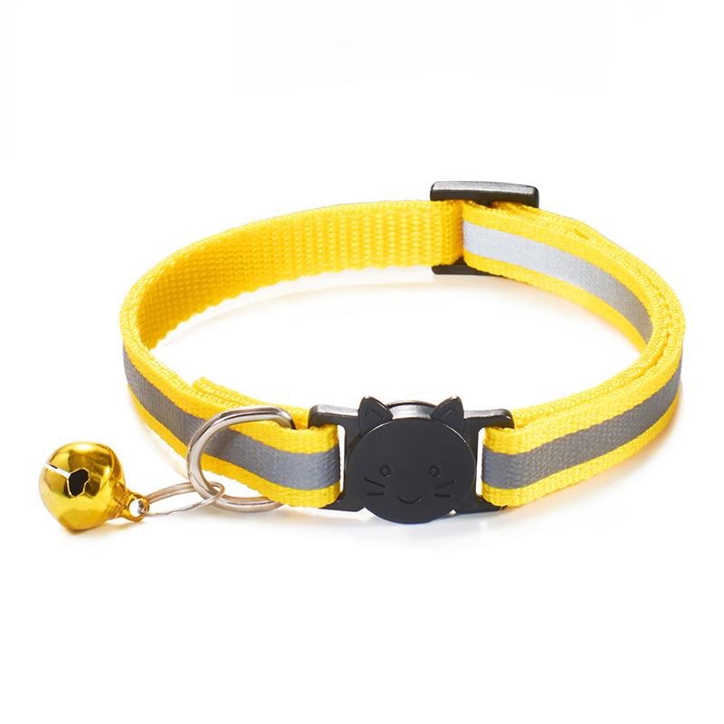 Cost-Effective Adjustable Snap-On Cat Collar With Bells Reflective Sturdy Nylon Collar For Kittens Cat Pet Supplies Cat Necklace
