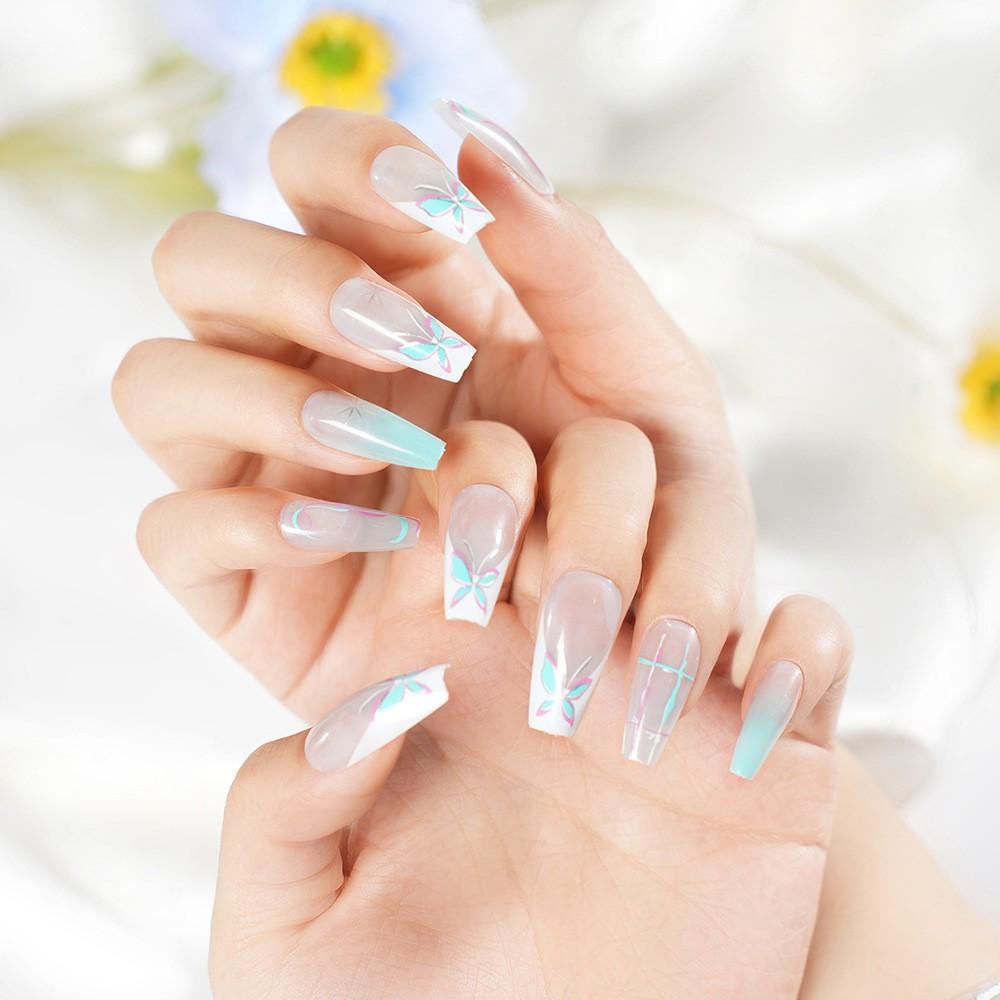 12pcs Detachable Nail Art Stickers, Innovative Butterfly Design, Gradient Color Series, Fashionable Nail Accessories, Easy to Apply