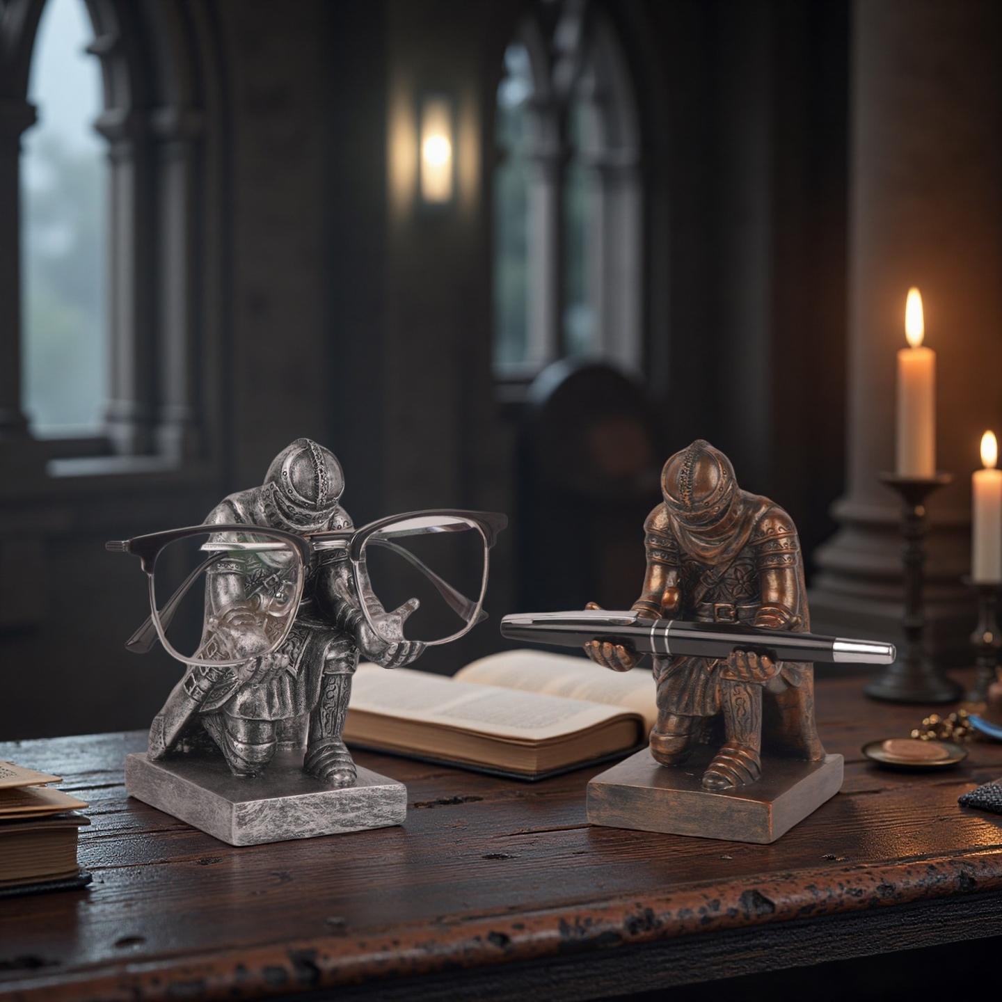 Creative Resin Sunglasses Stand, Gentleman Pen Holder, Pencil Holder, Knight Sword Display Rack, Office Desk Organizer, Sun Glasses Storage Bracket, Office Desk Accessories