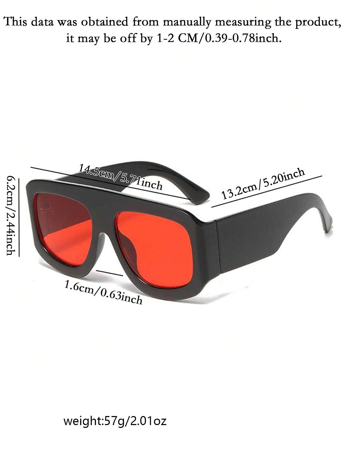 Unisex Oversized Square Thick Frame, Trendy Modern Casual Sunglasses for Everyday Use, Trendy Styling Sunglasses, Fashion Accessories for Outdoor Activities, Summer Trendy Sunglasses